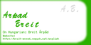arpad breit business card