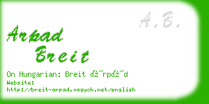 arpad breit business card